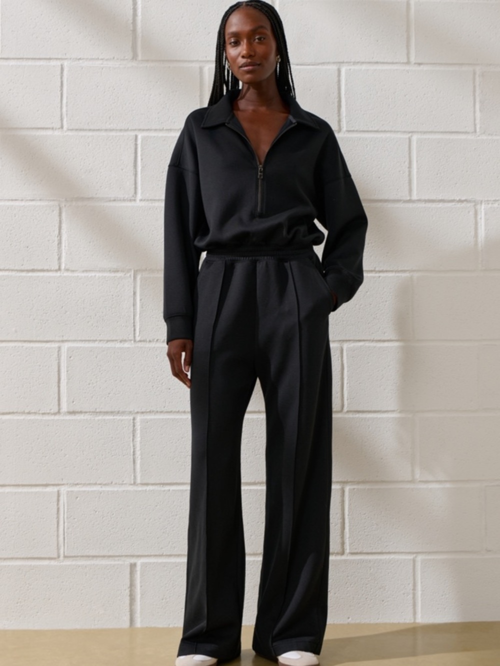 Abercrombie & Fitch YPB neoKNIT Long-Sleeve Half-Zip Jumpsuit